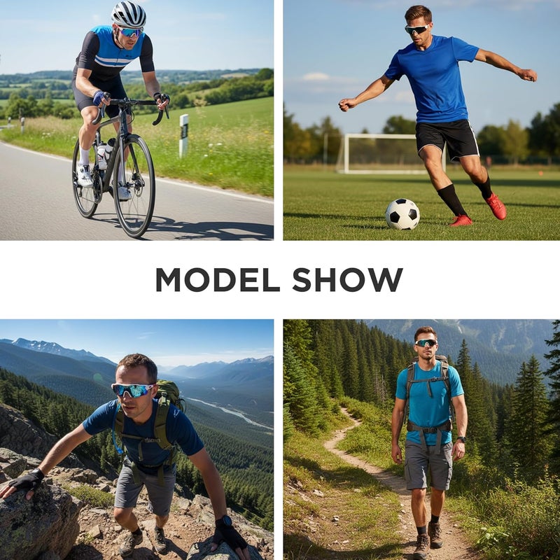 LOLOON Store Cycling Sunglasses for Men Women Youth, Wrap Around Sports Sunglasses for Running Climbing Bike Baseball Softball Golf - Image 2